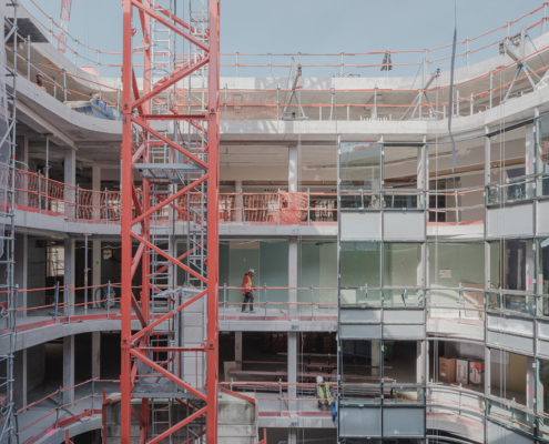immeuble de bureaux en travaux